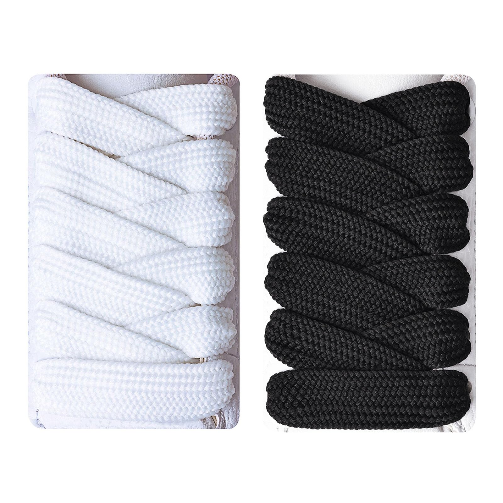 Booyckiy 2 Pairs Fat Sneakers Shoe Laces, 15mm Wide Athletic Shoelaces