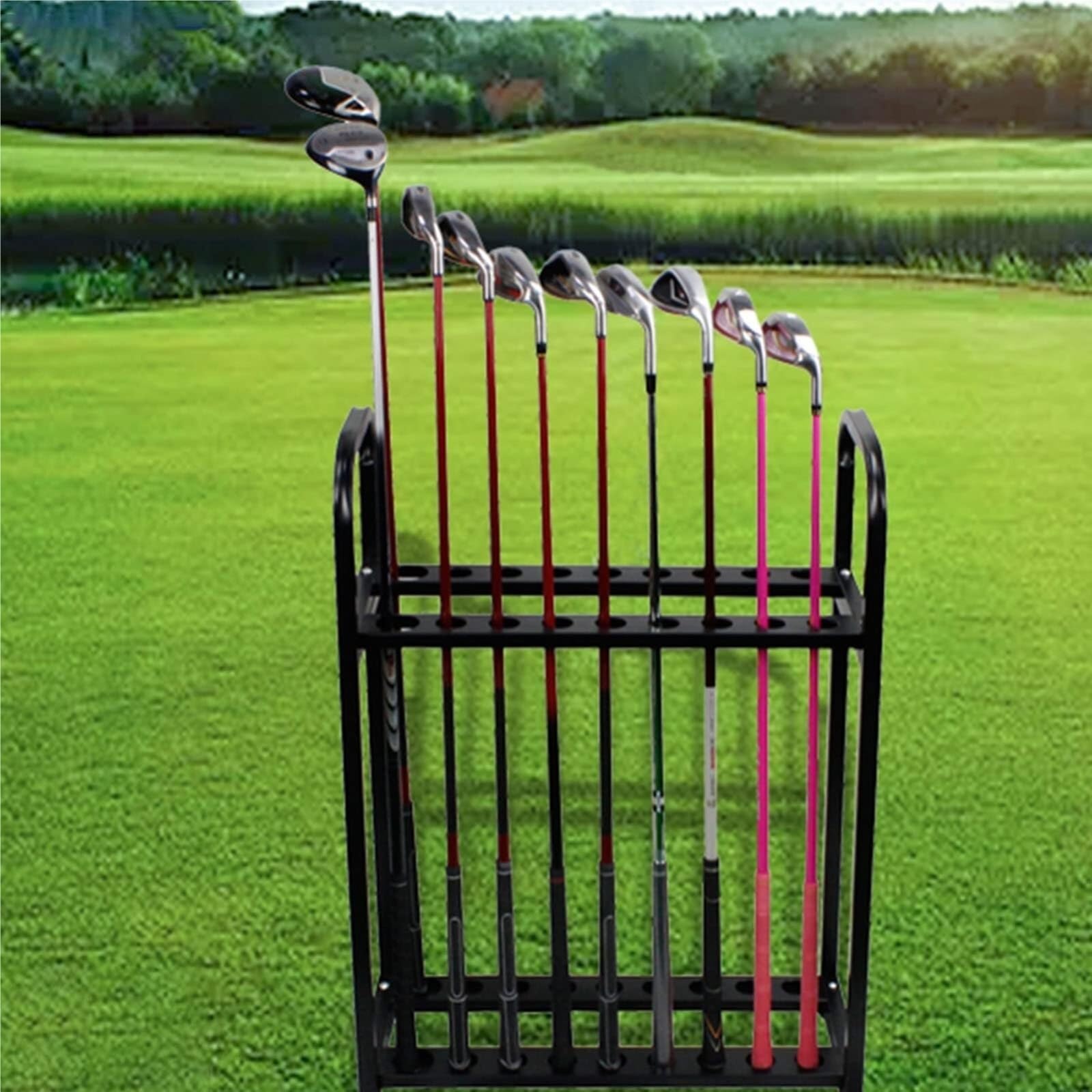 Golfschläger-Halter Golfschlägerständer, Präsentationsständer, 18-Loch-Golfschläger-Aufbewahrungsständer, Metallständer, Aufbewahrung Für Driving Range-Zubehör Golfschläger-Organisation