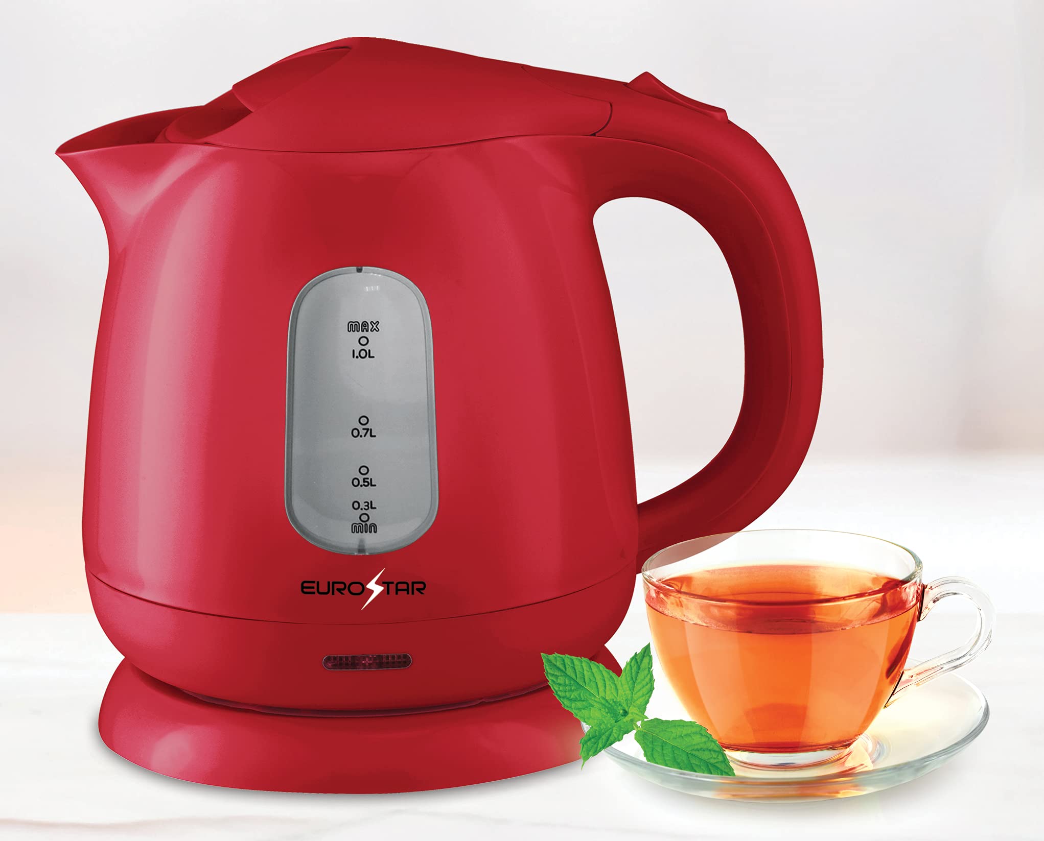 EUROSTAR EKP101RD 1.0L Plastic Electric Kettle, Red