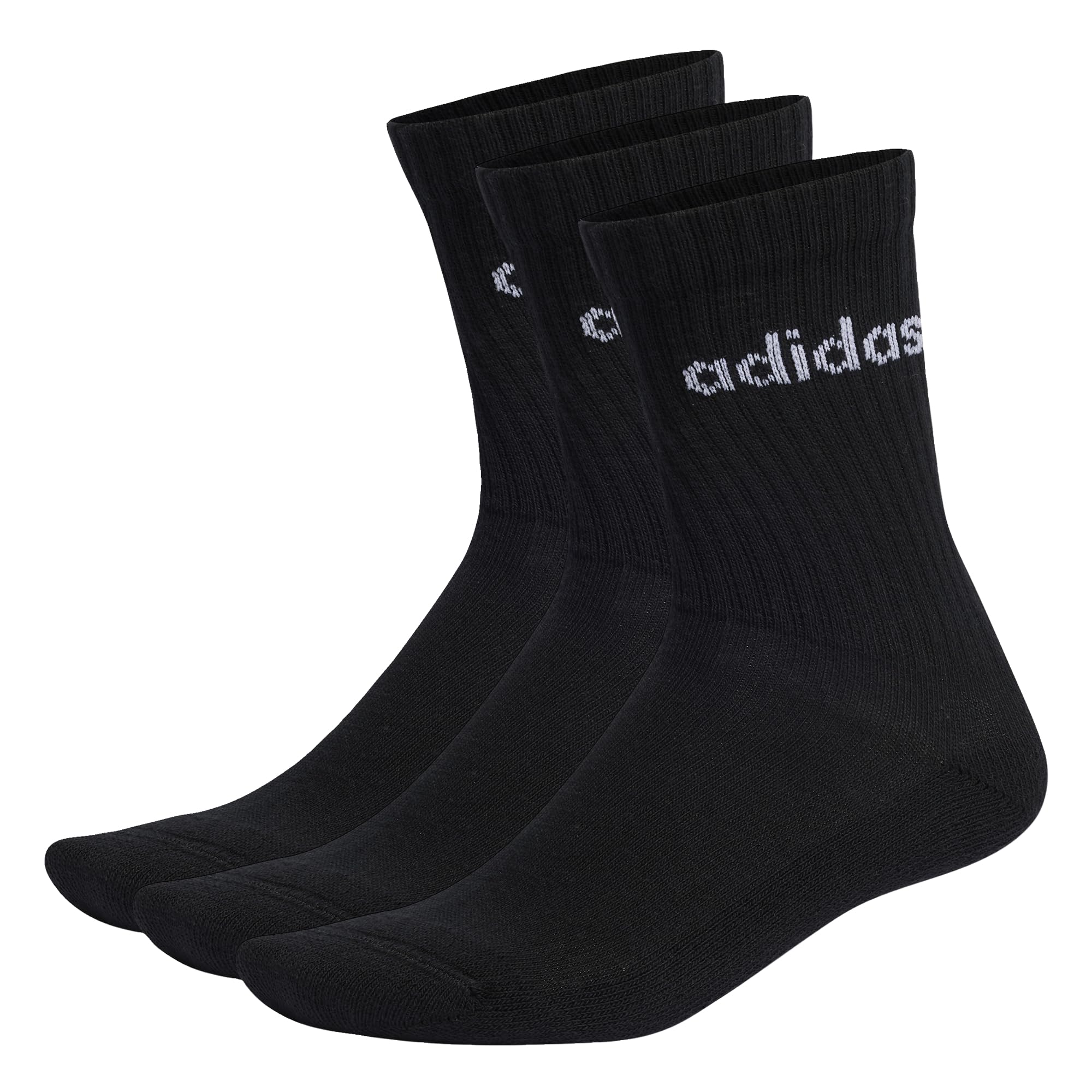 adidasUnisex Kids Linear Crew Cushioned Socks 3 Pairs Socks