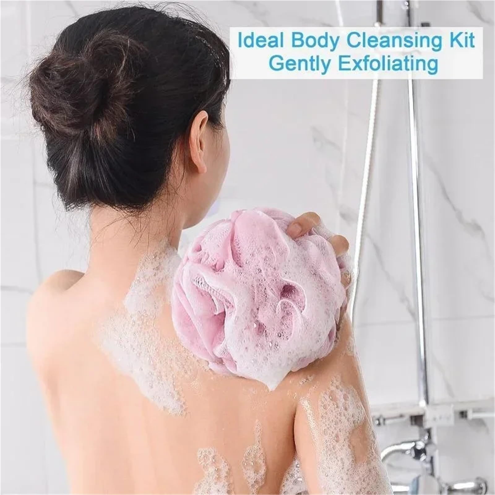 Duschschwamm, 1/2/3 Stück, großer Badeschwamm mit reichhaltigem Schaum, Handtuch-Peeling, Körperreinigungsschwamm aus Netzgewebe, Badezimmeraccessoires