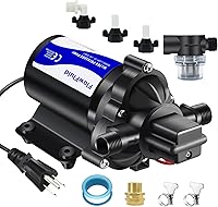 Vista 8 de Bomba de presión de agua de 12 V CC para caravana, bomba de diafragma autocebante fresca de lavado de 70 PSI 5GPM para barcos con filtro, bomba
