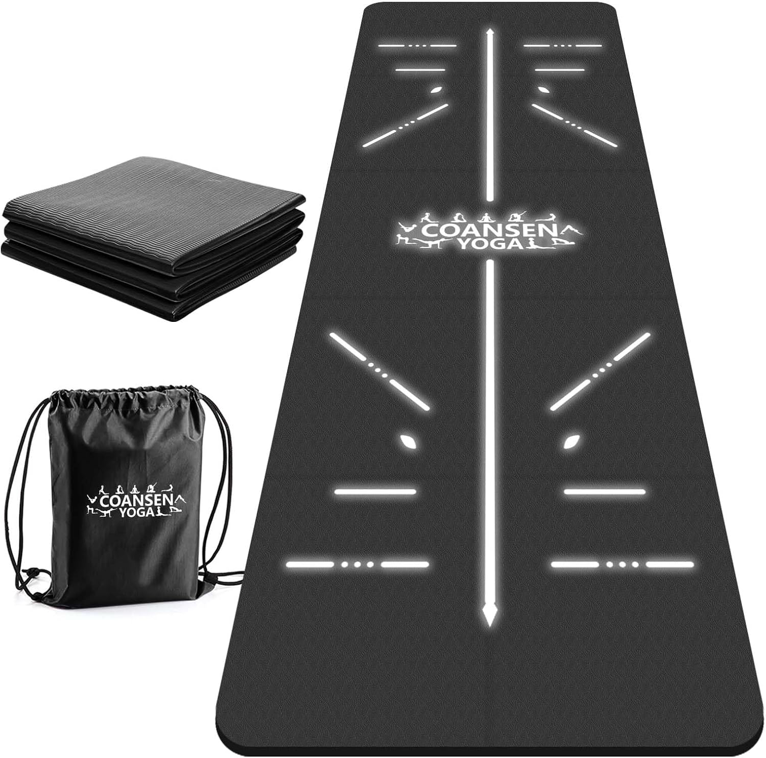 COANSEN Folding Yoga Mat Thick Workout Mat,TPE Yoga Mat