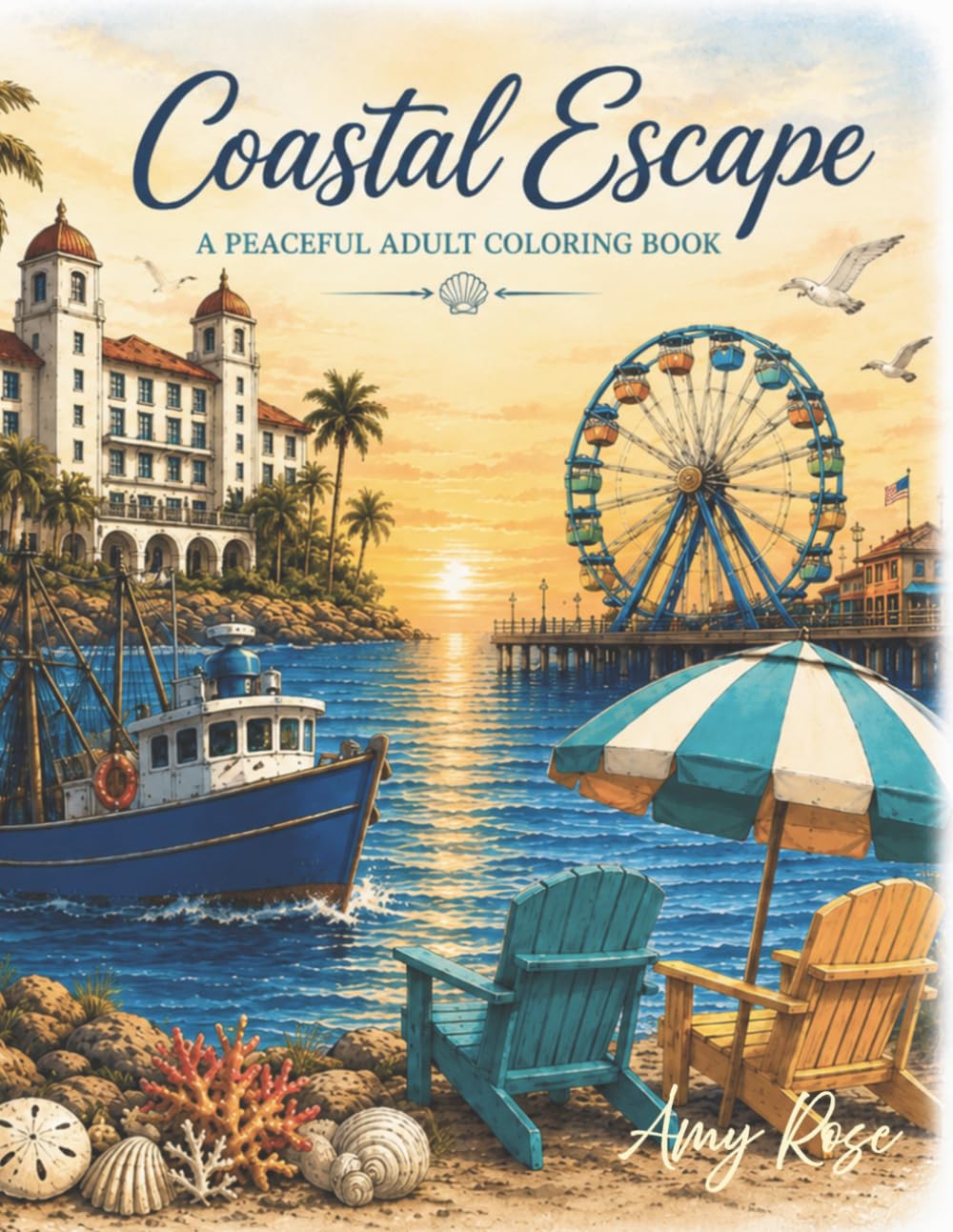 Coastal Escape: A Peaceful Adult Coloring Book