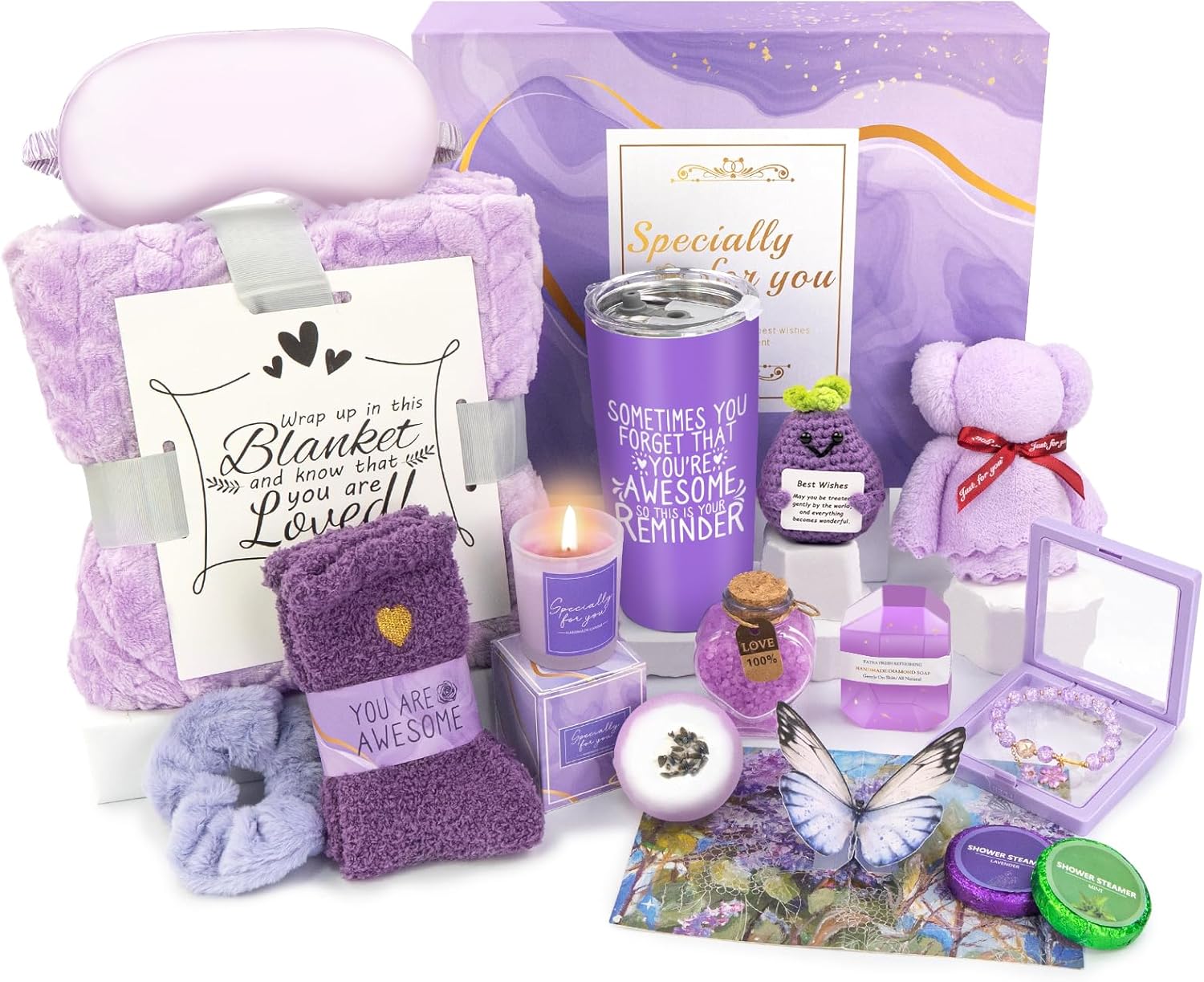 Gifts for Women Spa Basket, Lavender Spa Gift Basket,16 Pcs Self Care Package for Women, Mom, Wife, Girlfriend, Sister, Unique Get Well Sets for Birthday, Mother’s Day, Christmas, Valentine’s Day Gifts for Women Spa Basket, Lavender Spa Gift Basket,16 Pcs Self Care Package for Women, Mom, Wife, Girlfriend, Sister, Unique Get Well Sets for Birthday, Mother’s Day, Christmas, Valentine’s Day