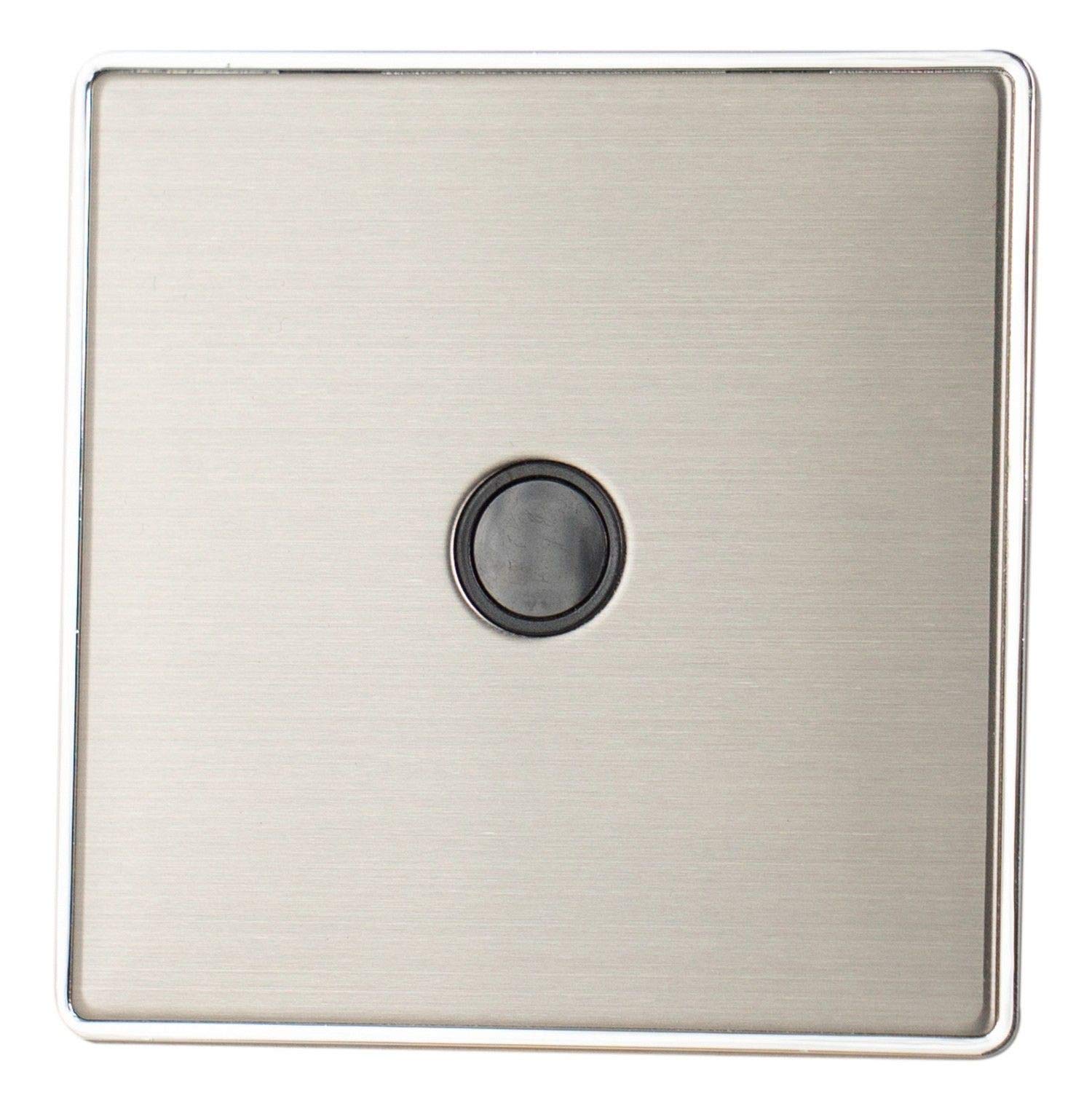 G&H Brassware G&H Lss79b Screwless Brushed Steel 1 Gang Flex Outlet Plate