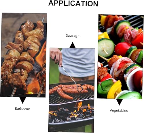 Miniatura 2 de Yardwe Parrilla de brocheta vertical, 10 piezas, pinchos de acero inoxidable