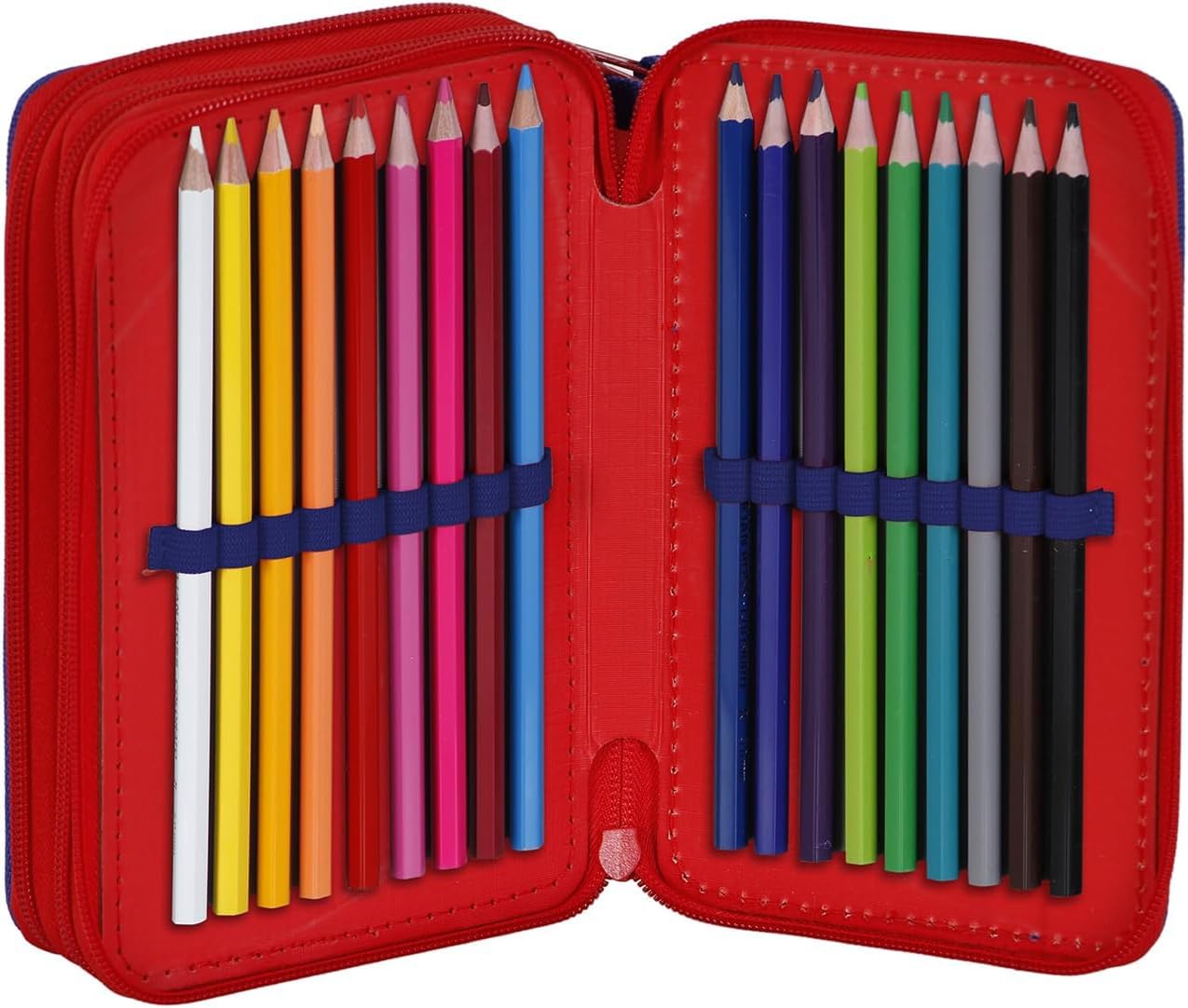 Set Scuola Spidey con Zaino Espandibile e Astuccio 3 zip da 44 pezzi Completo di colori, matite e accessori per la Scuola Elementare