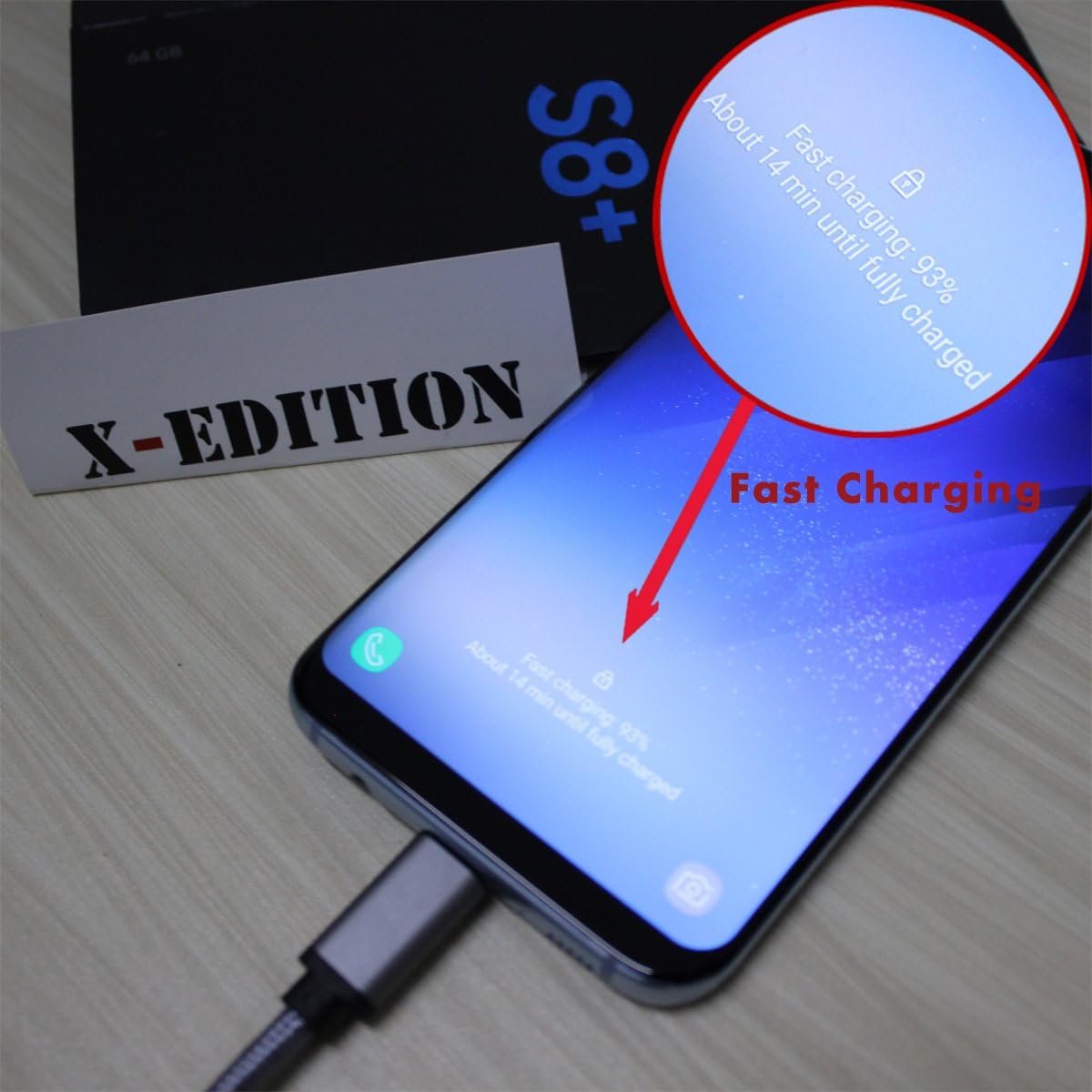 Type C Cable Fast Charging, X-EDITION USB C Cable (10FT, 2 Pack), Extra Long Nylon Braided Charger Cord Compatible with Samsung Galaxy S10/S10E/S9/S8 Plus, LG V40 V30 G7, Moto Z3 Z, Pixel 3 2 (Gray)
