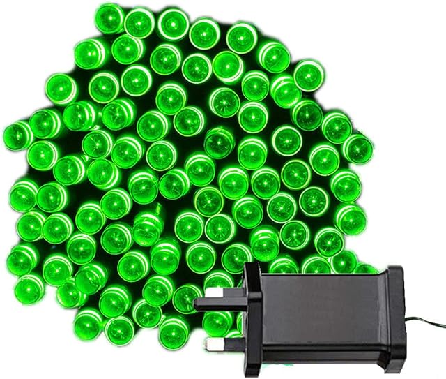 Tuokay Super Bright Plug in Fairy Lights with Memory Function, 12m 100 LED Christmas Lights, Halloween Decorative Indoor String Lights for Xmas Tree Patio Lawn Yard Fence Wedding Ornament (Green)