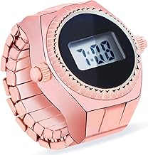 DOCOSS Ring Watch for Women Smart Finger Watch,Elastic Band,Premium Steel & Coating,Quartz Watch Ring for Women,Girls