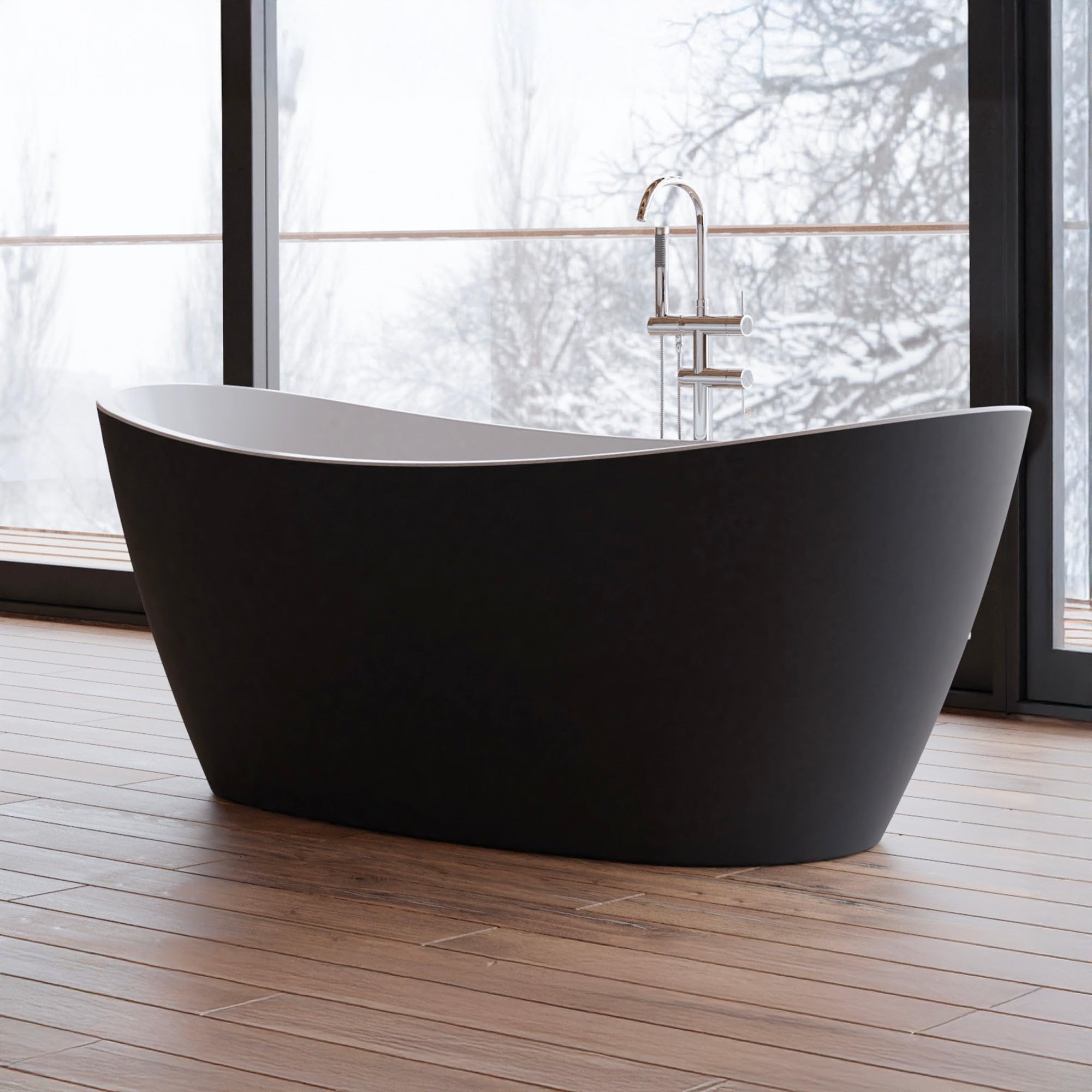 SPALINA NEROON 2.0 Nera - Vasca freestanding Ovale L 170 x l 80 cm