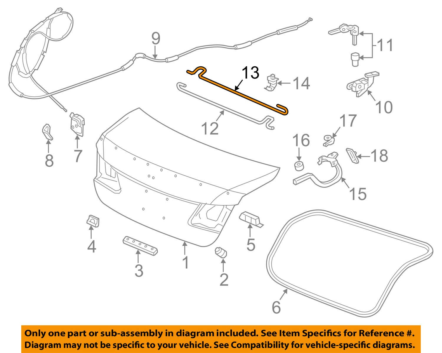 Genuine Honda 74872-T2A-A00 Left Trunk Open Spring