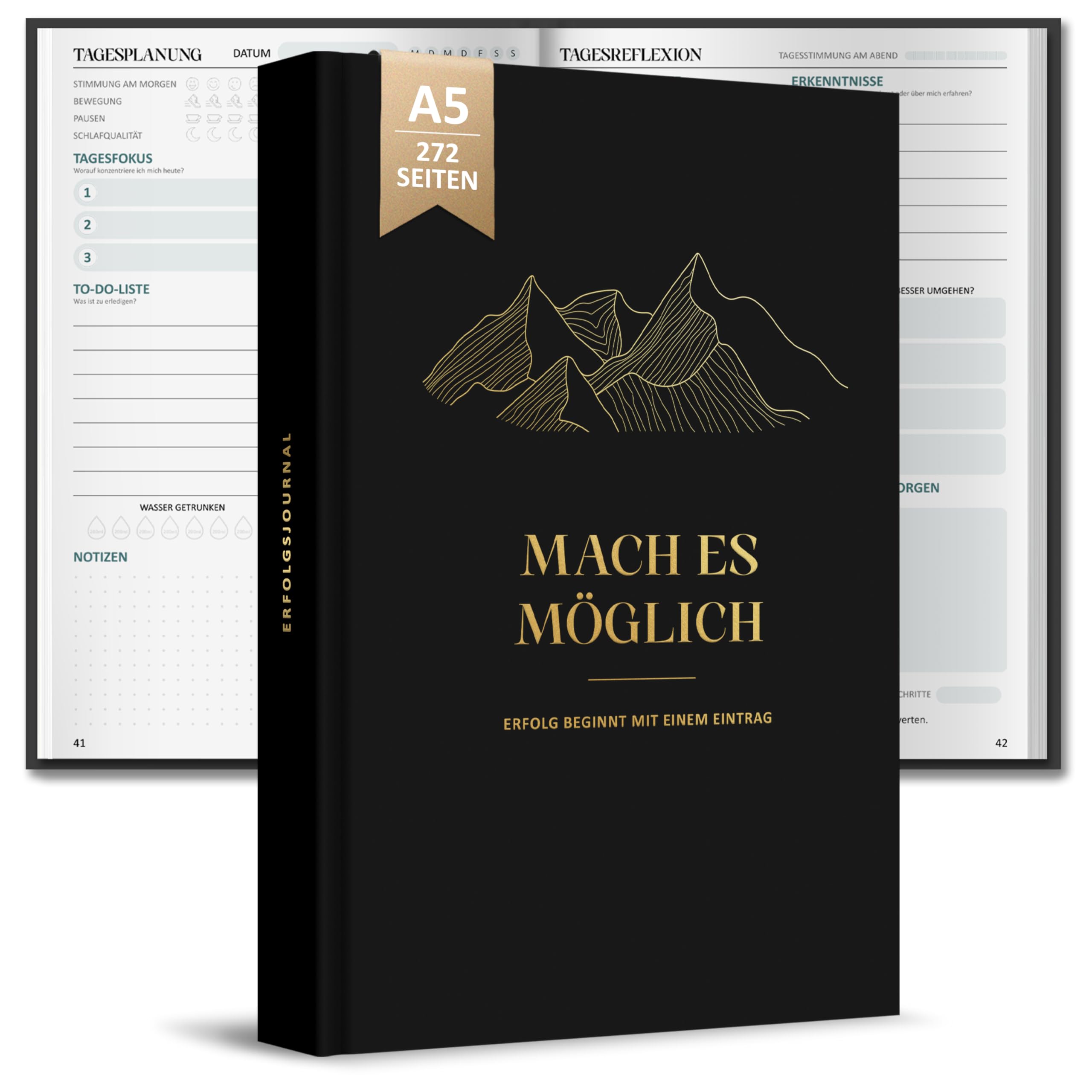 BIROYAL Erfolgsjournal 2026 [90-Tage-Upgrade], A5 Tagesplaner, 272 Seiten - Journal Buch für Zielplanung, Gewohnheitsbildung, Selbstreflexion – Tagebuch für Erwachsene, Schrittweise zum Erfolg
