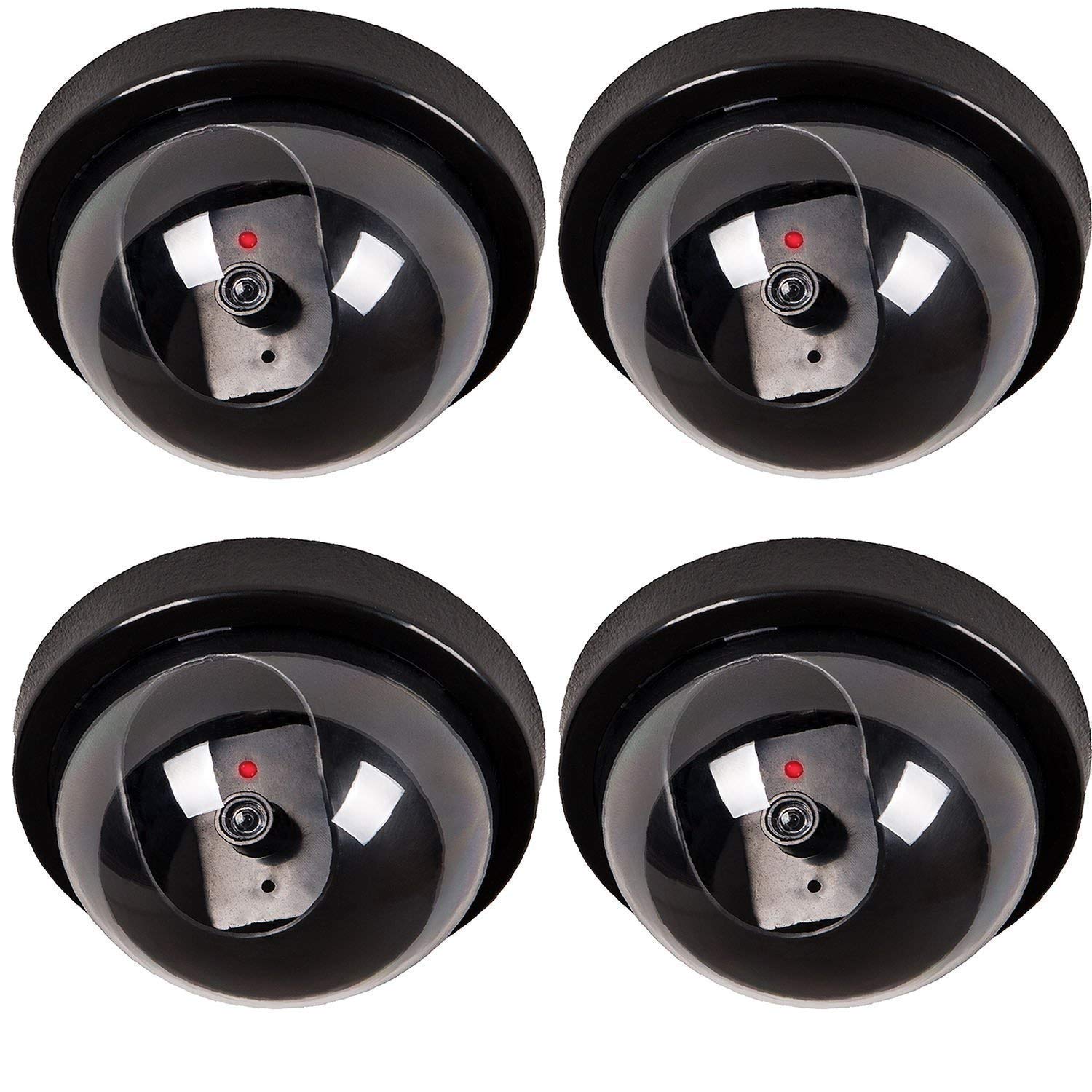 Kazenzo Wireless Dummy Security Camera, CCTV Dome Security Camera Realistic Looking Fake Camera with RED LED Light Blinking, Black (Pack of 4Pcs) (B09K79949Y) Amazon Price History, Amazon Price Tracker