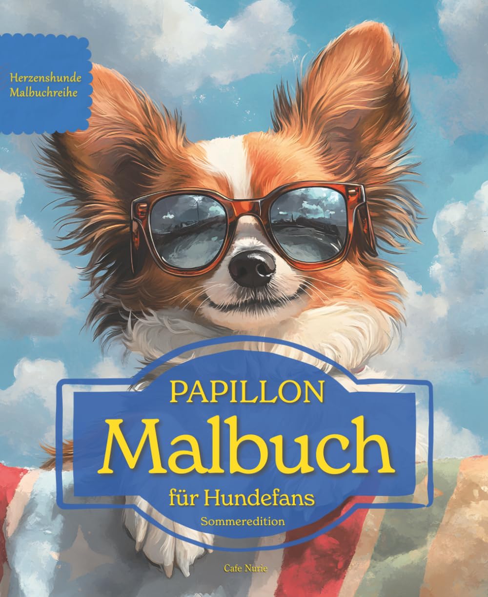 PAPILLON: Malbuch für Hundefans – Sommeredition mit wunderschönen Sommermotiven zur Entspannung und kreativen Auszeit (Herzenshunde-Malbuchreihe)