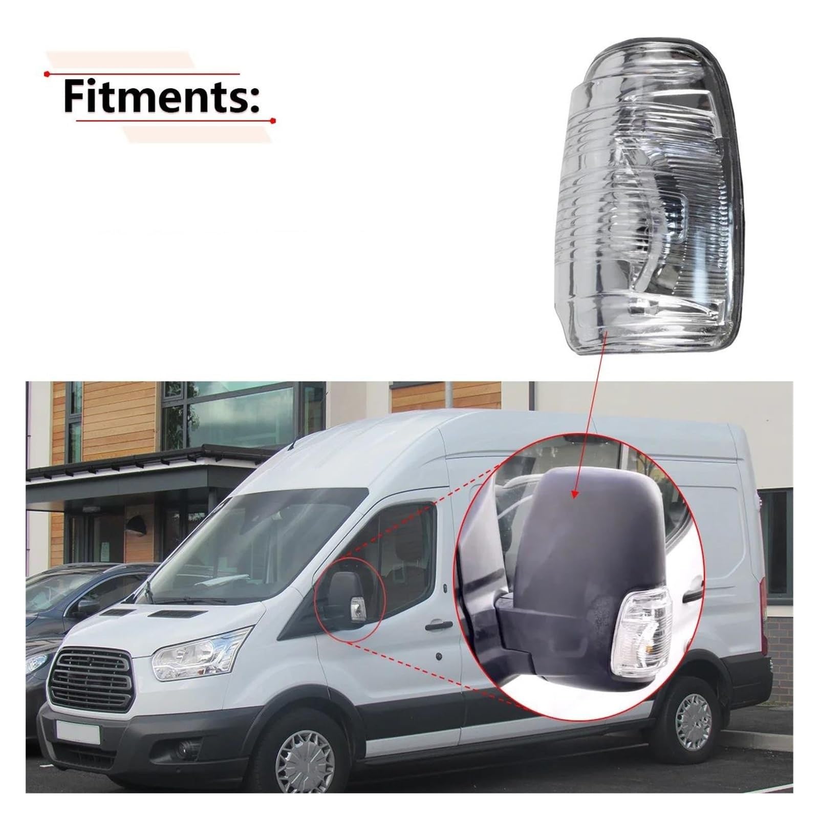 VETRO SPECCHIO VISTA Esterno Per Ford Transit MK8 V363 2014 2015-2020