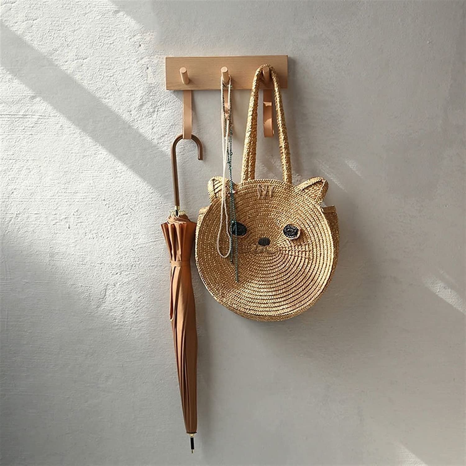 Wieszak Scienny Na Płaszcze Nowoczesny Wieszak Na Płaszcz I Kapelusz Naścienny, Piękny Drewniany Wieszak Z Szelkami W Klasycznym Stylu Haczyki Na Płaszcze(Size:3 hooks)
