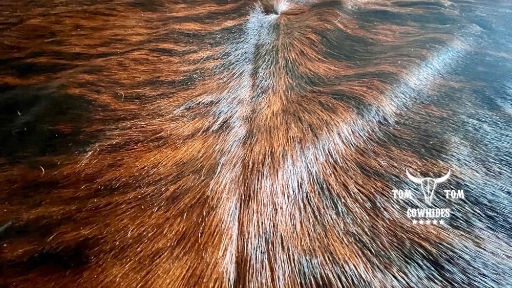 Cowhides Rug 7x6 Brindle Red Brown Black Cowhide Natural Leather