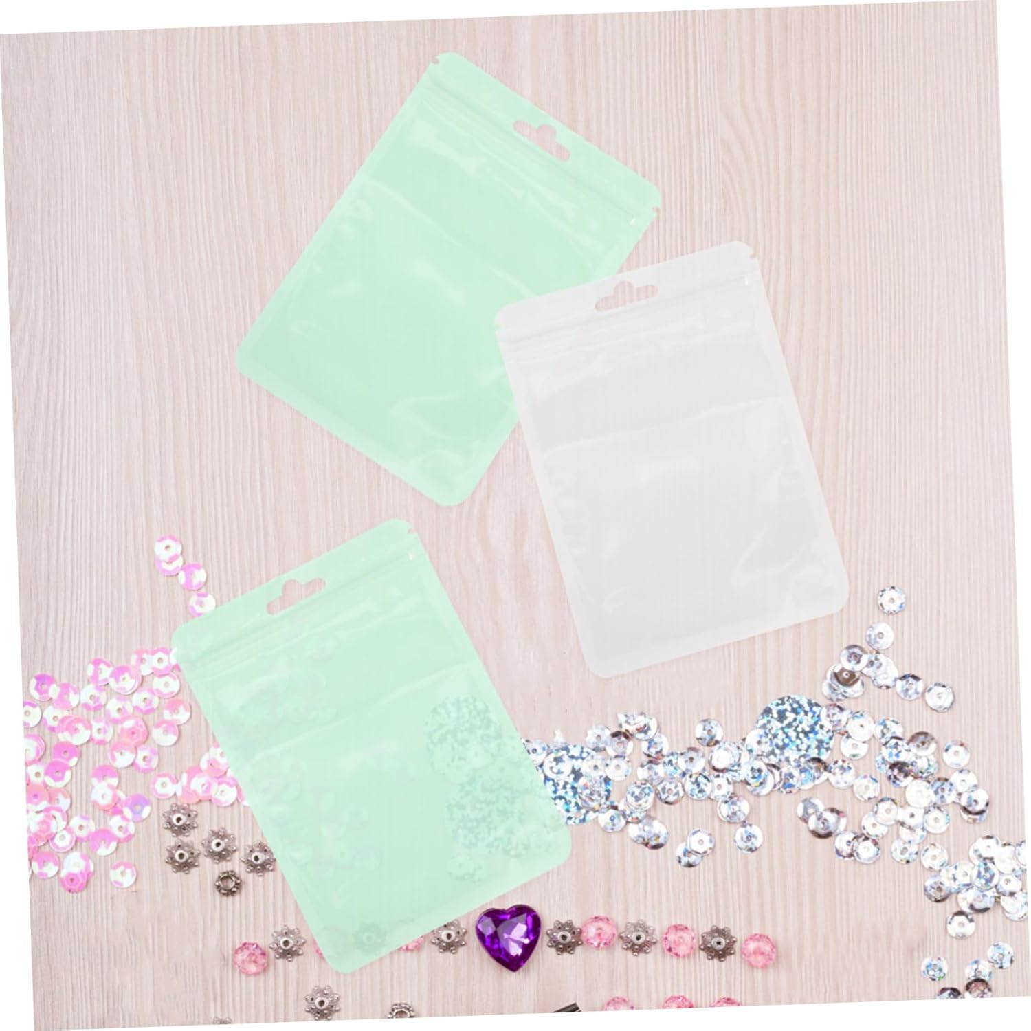 Elegant 300pcs Jewelry Pouches Resealable Transparent Small Business Bags