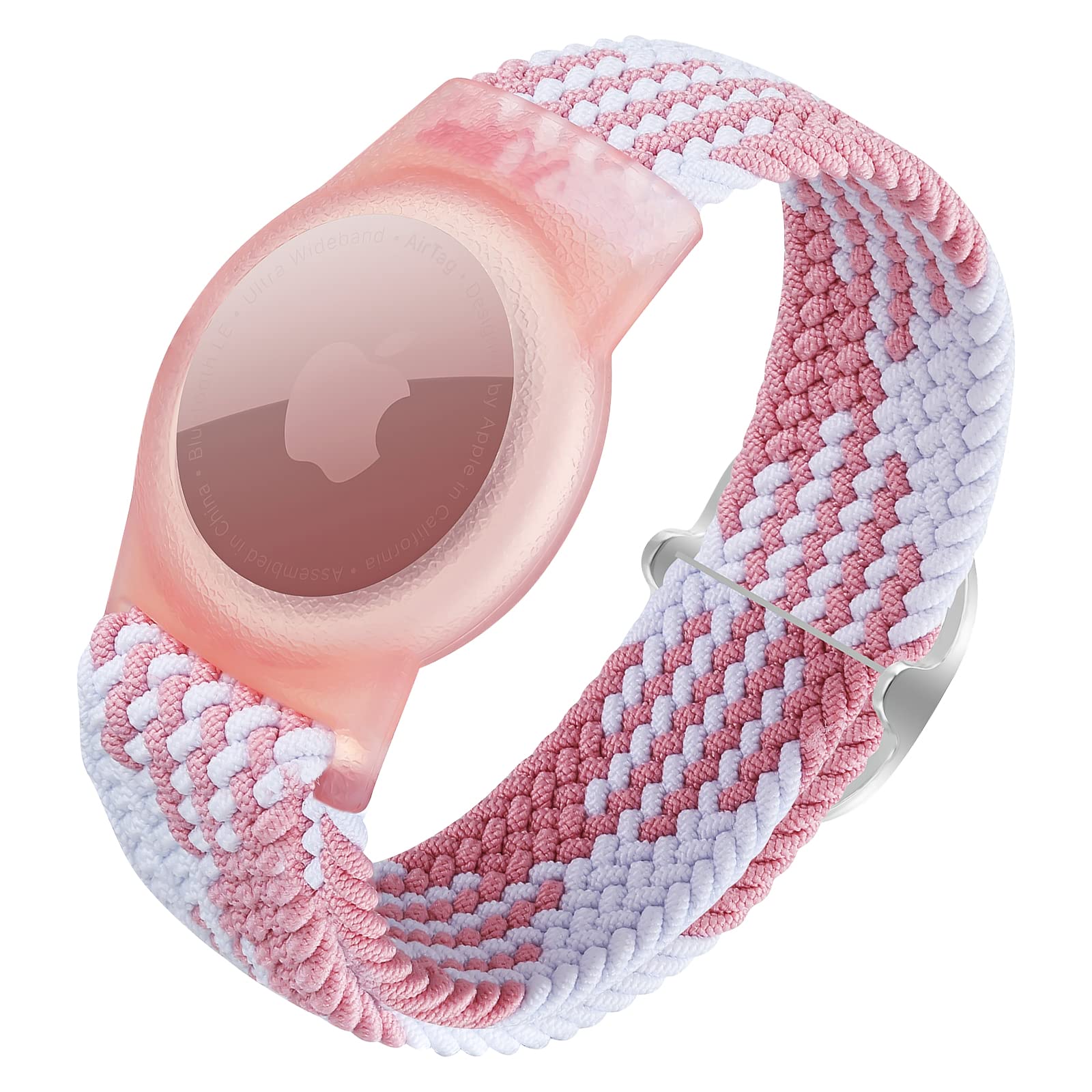 AirTag Bracelet for Kids, Adjustable AirTag Wristband Nylon Braided Wristband with AirTag Holder for Children, Comfortable Elastic Anti Lost AirTag Watch Band for Kids Toddlers Boys Girls