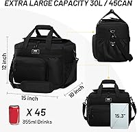 Vista 3 de MIER Bolsa enfriadora suave extra grande de 30L con abridor de botellas para camping, playa, barbacoa, comestibles, golf, a prueba de fugas, bolsa