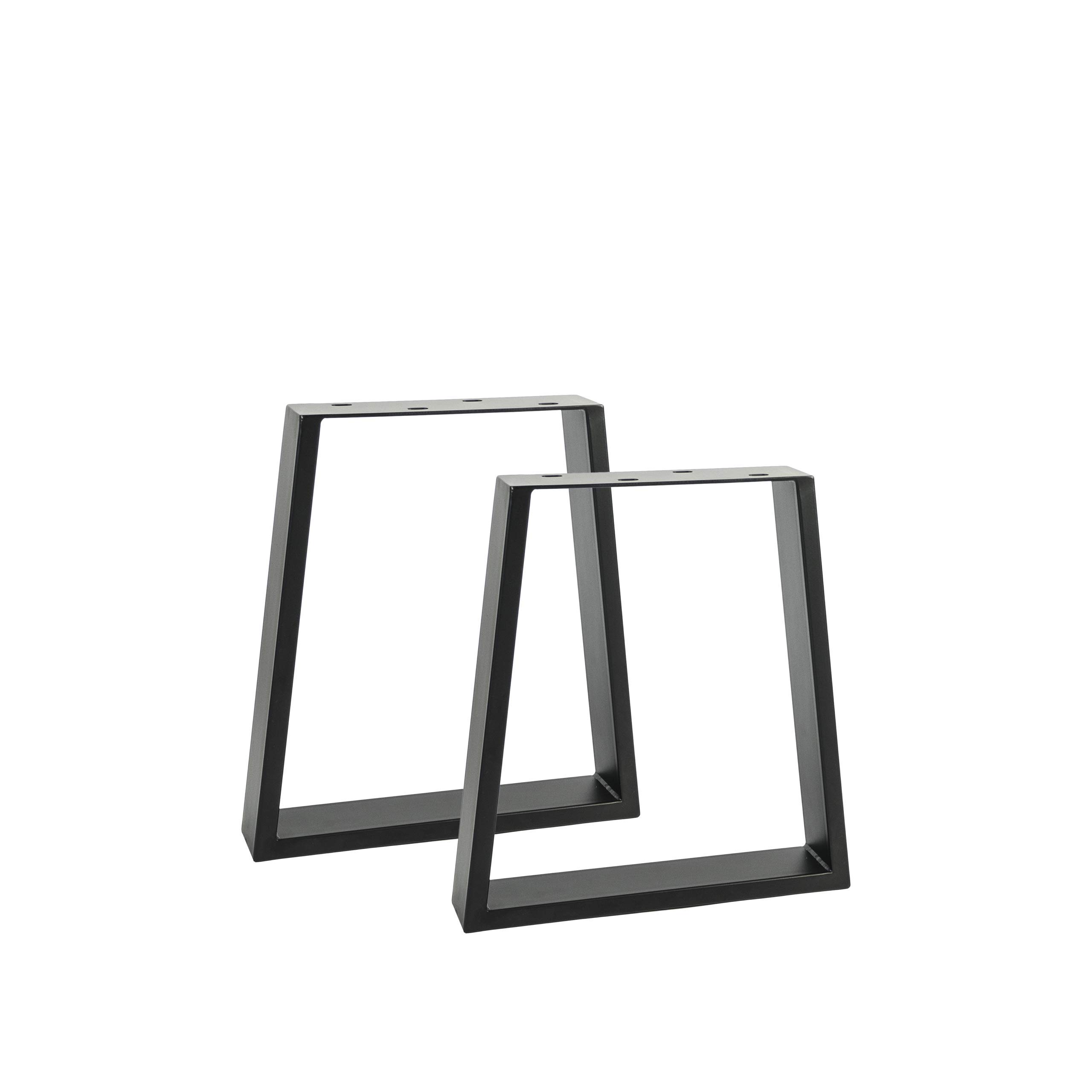 Natural Goods Berlin 2X Tischkufen TRAPEZ Design Möbelkufen V-Form Metall Tischbeine scandic | Loft Tischgestell aus Stahl | Tischkuven, Hairpin Legs (B30/40 x H42cm (Sitzbank/Couchtisch), Schwarz)