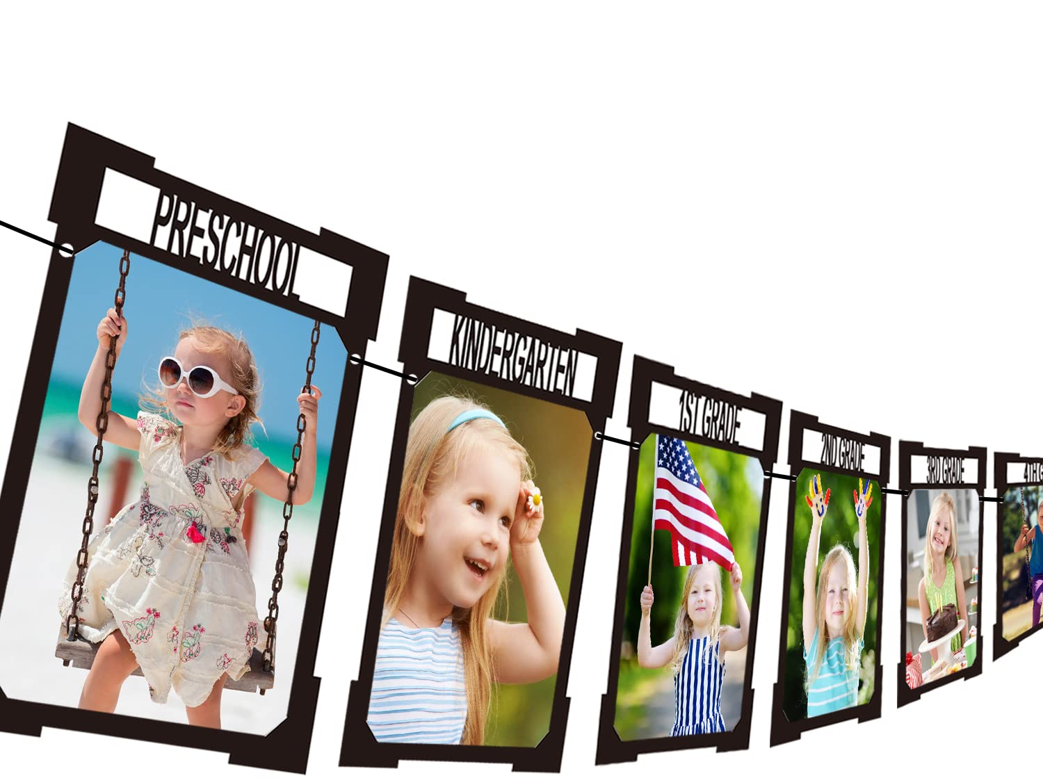 Graduation Decorations 2026 2027 Class of 2026 Photo Banner for High School Party Decorations K-12 5x7 Picture Banner for Graduation Party Supplies