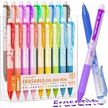 Four Candies Erasable Gel Pens, 0.7 mm Fine Point Pens, 18 Assorted Colors