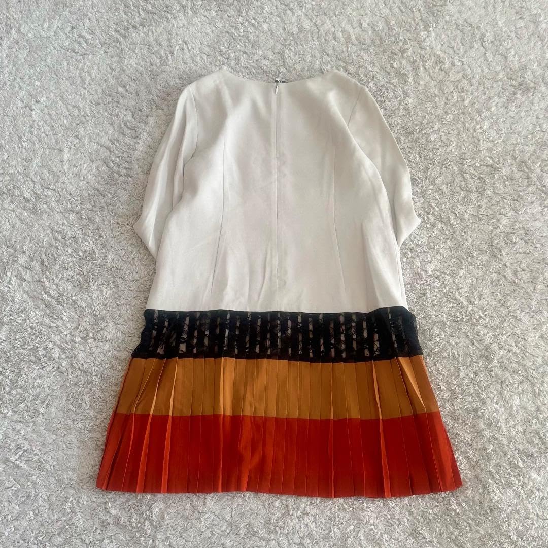 Amazon.co.jp: 異素材mix／刺繍レースダイアグラム／プリーツ  