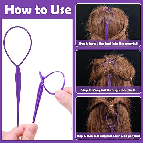 Miniatura 5 de Bandas de goma para el cabello pequeñas de 32 colores con 16 herramientas de peinado para el cabello, 2000 piezas elásticas para el cabello para