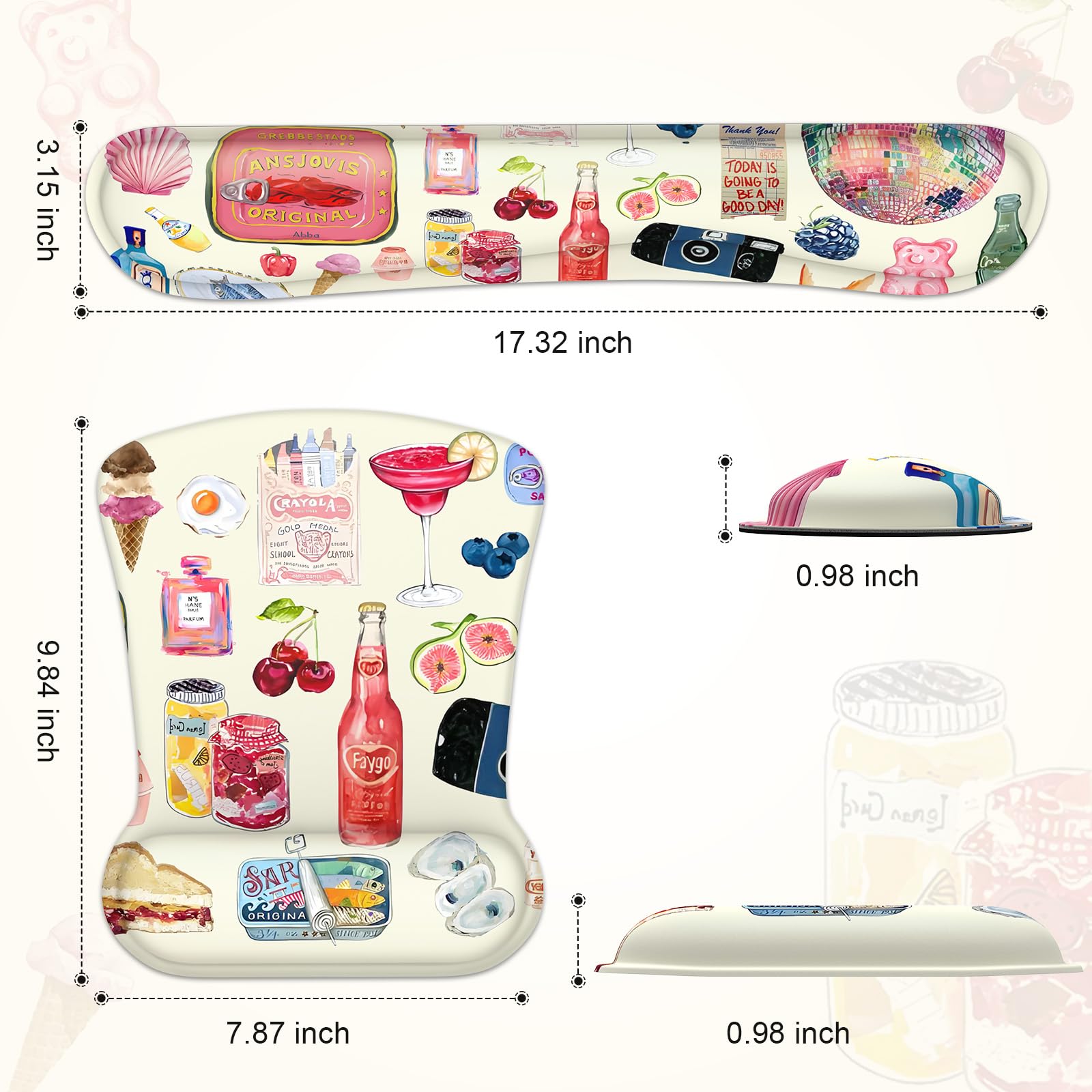 iCasso Ergonomic Mouse Pad & Wrist Rest - Pain Relief -2
