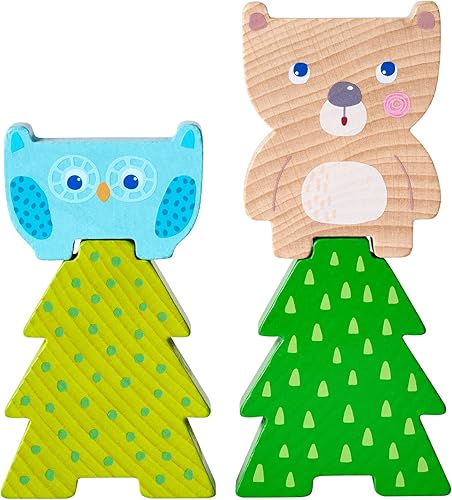 Miniatura 7 de HABA Forest Friends - Juguete apilable de madera - Juego de clasificación Montessori y clasificador de formas para niños pequeños - Bloques de