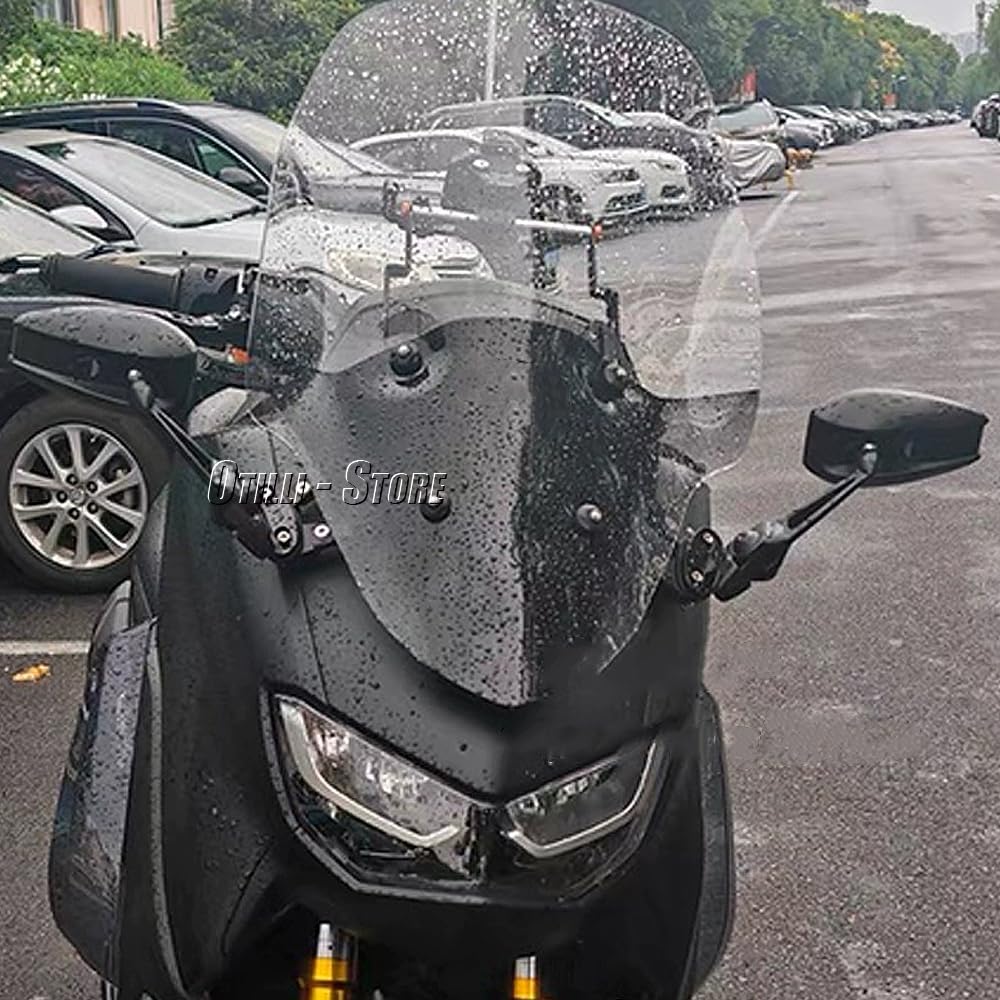 Motorcycle 12/22mm Front Windshield Bracket Side Mirrors Forward Moving Bracket Set Fits for Yamaha N-MAX155 2020 2021 2022 2023 Rearview Mirrors Holder Mount (Bracket- 12mm)