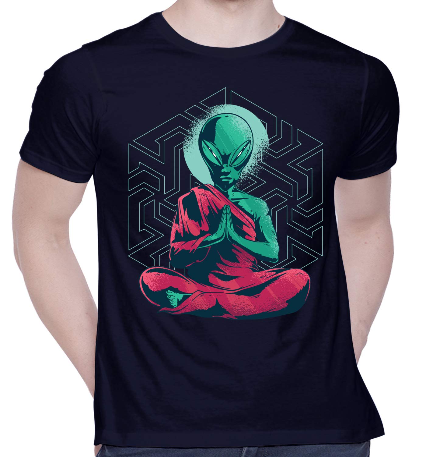 CreativiTGraphic Printed T-Shirt for Unisex Consciousness-Alien Tshirt | Casual Half Sleeve Round Neck T-Shirt | 100% Cotton | D00511-54