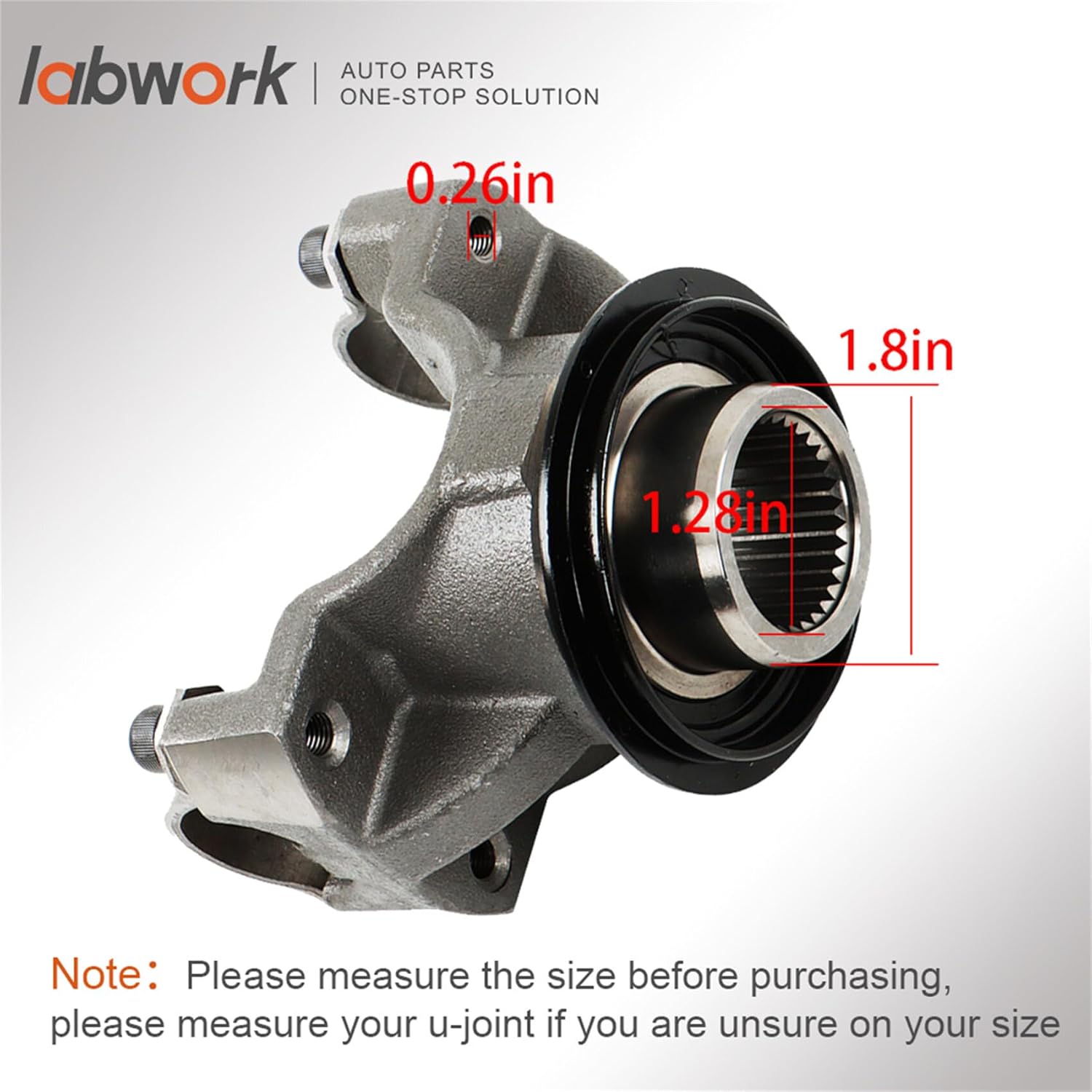 labwork 10.25/10.5 1410 Pinion Yoke with Strap Kit Replacement for Ford Sterling 1993-2010