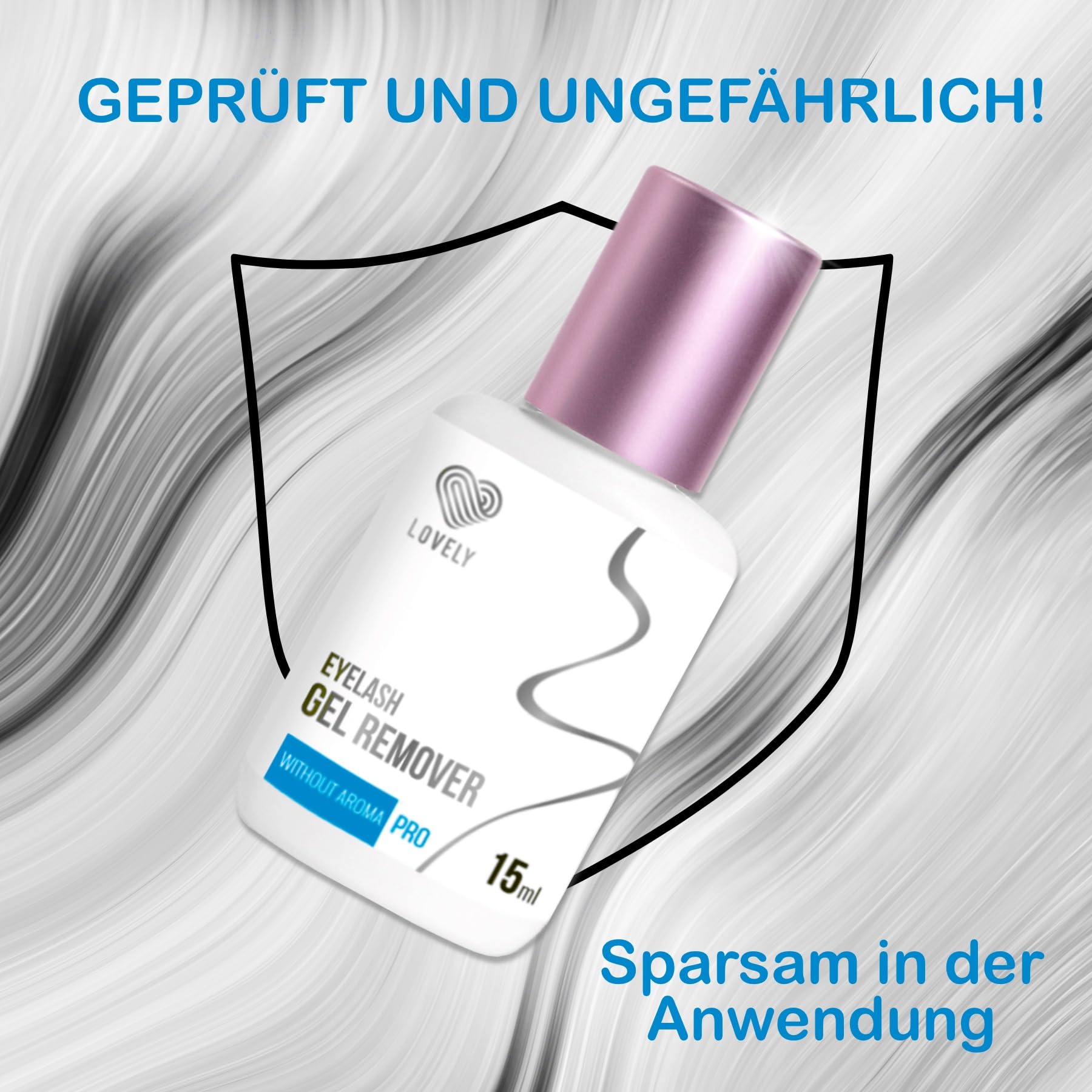 Gel Remover Ciglia | Remover Estensione Ciglia | Estensione Ciglia | LOVELY (15ml), Profumo:Inodore