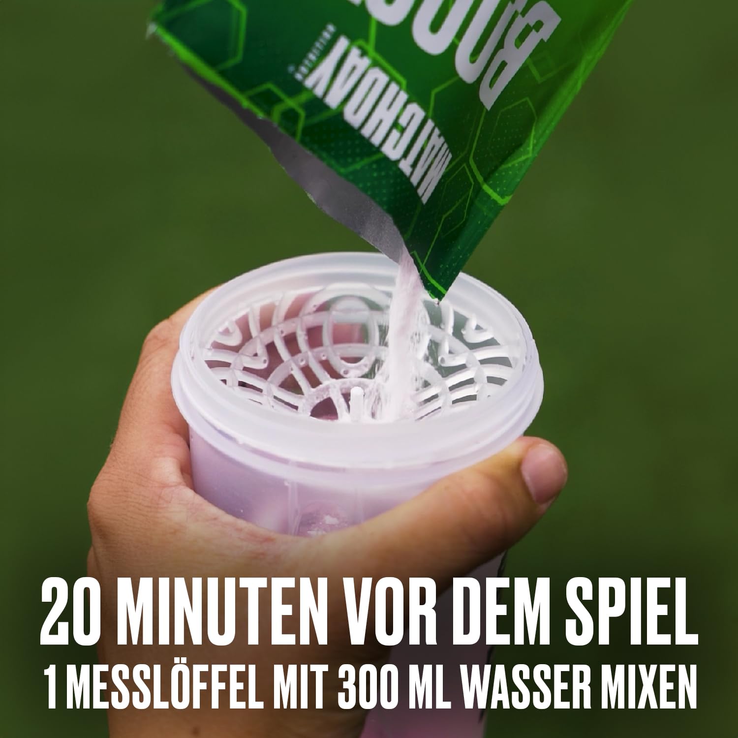 MATCHDAY NUTRITION | BOOST | 90 Minuten Vollgas Fußball | ATP Booster mit Aminosäuren und Kohlenhydraten | Mehr Schnellkraft, Explosivität & Ausdauer | 20 Portionen (Cherry Lollipop)