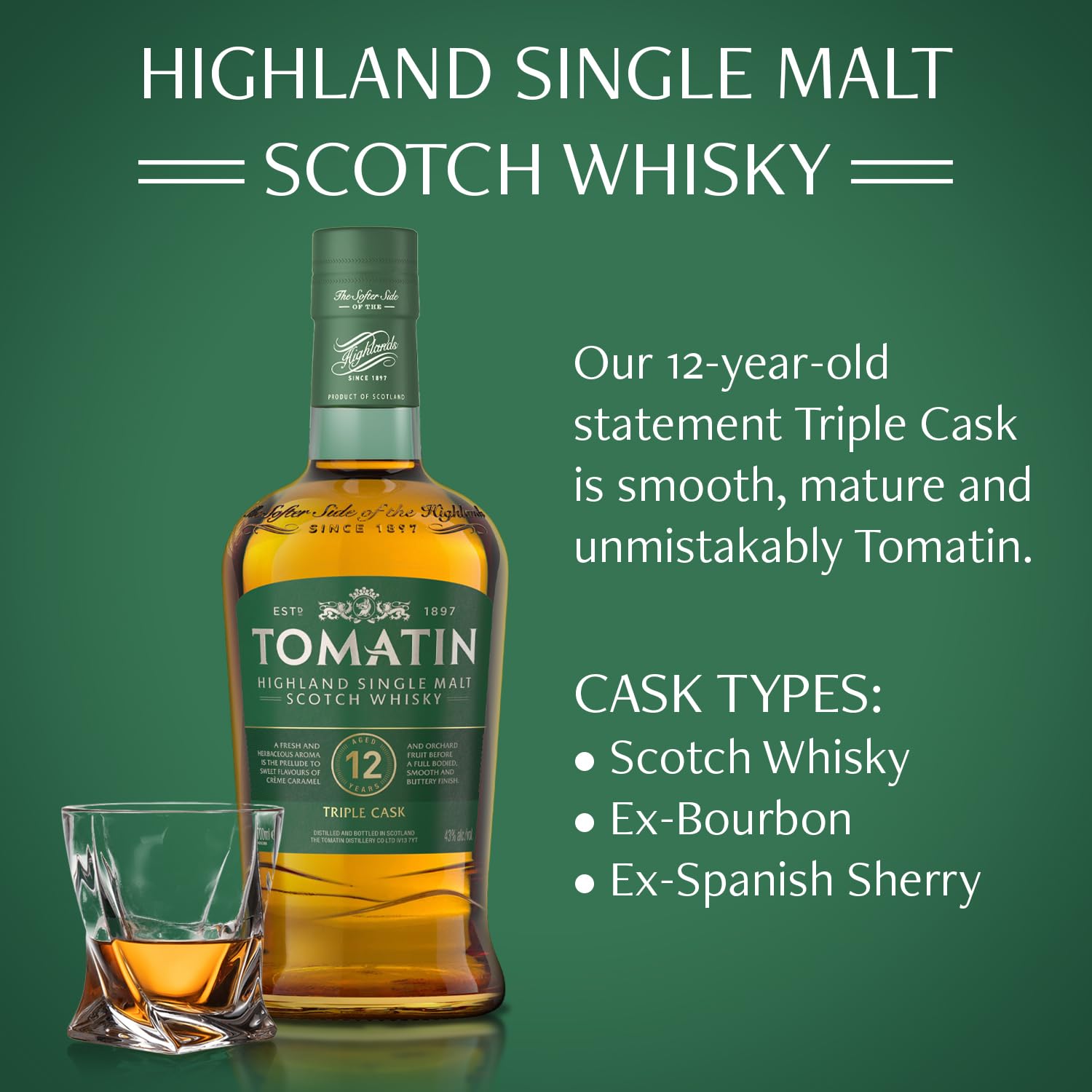 Tomatin Single Malt Whisky 12 Años - 700 ml