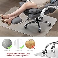 Vista 2 de Kuyal Tapete para silla para suelo de madera dura, 46 x 46 pulgadas, tapete rectangular para escritorio, tapete de protección duradero para sillas