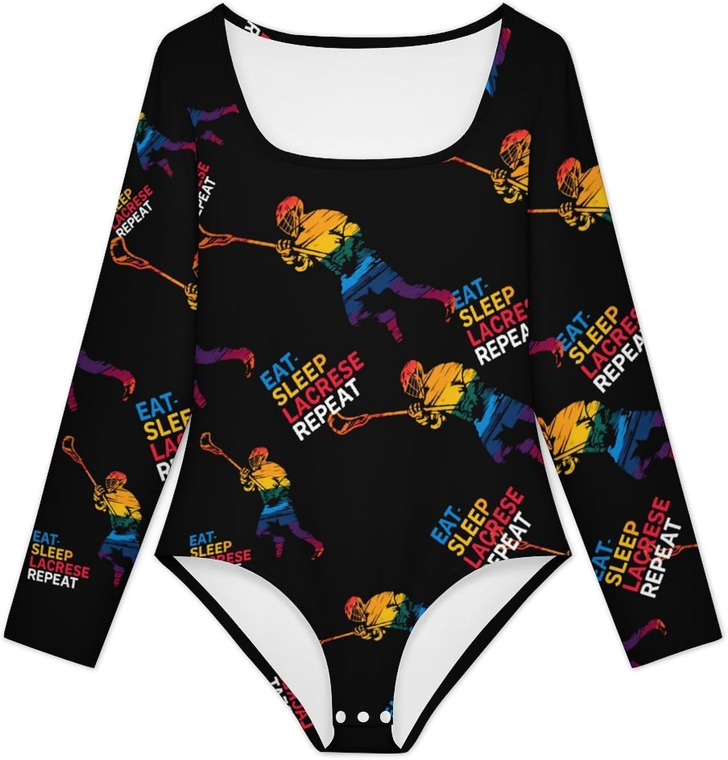 Eat Sleep Lacrosse Repeat Women's Bodysuits Long Sleeve Top 5XL
