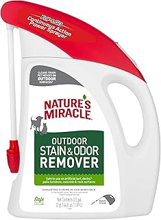 Nature’s Miracle Outdoor Stain & Odor Remover, 64 fl oz, Removes Dog & Cat Messes, Convenient Flip & Go Sprayer, Ready-to-Use, Multi-Pet & Multi-Mess Formula