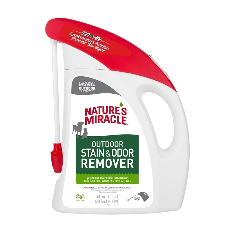 Removedor de Manchas e Odores de Pets para Áreas Externas Nature's Miracle com Pulverizador Flip & Go, 1,92 L