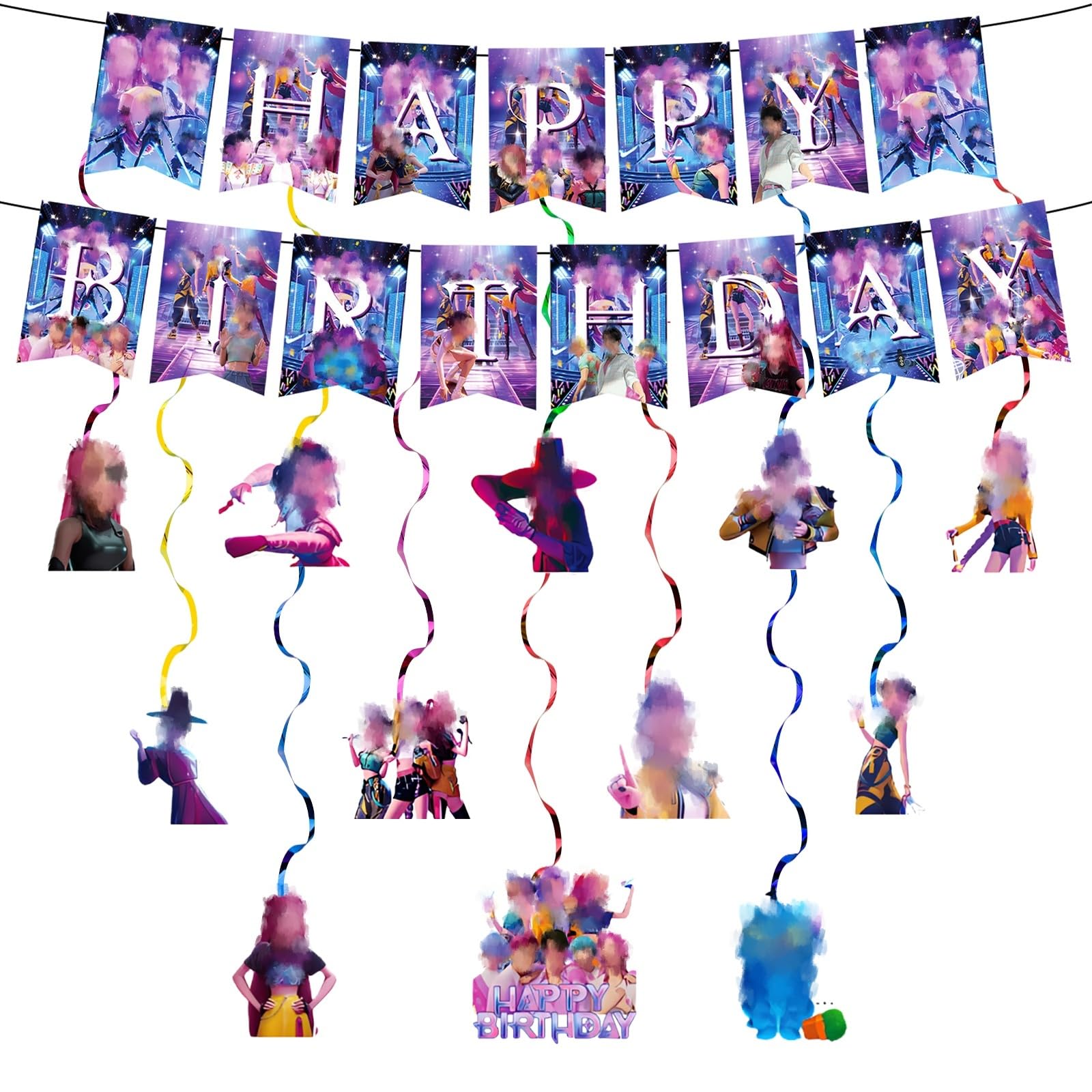 LMT Birthday Banner Happy Birthday Decoration, 14PCS Bunting Garland and Hanging Decoration, Birthday Banner, Theme Kids Birth day Banner Party Deco ration for Girls Boys Birth day Party