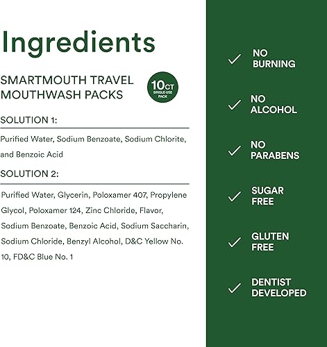 Vista 15 de SmartMouth Clean Mint - Paquetes de enjuague bucal 10 cada uno (paquete de 5)