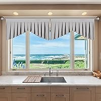 Vista 37 de Cenefas de Cortina Beige para Sala de Estar - Cenefa con Bolsillo para Varilla para Cubiertas de Ventana, Cortinas de Ventana para Dormitorio