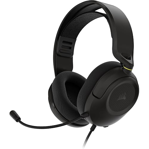 Corsair HS35 v3 Wired Gaming Headset with Mic – PC/PS5/PS4/Switch/Xbox/Mac, Lightweight Comfort, 3.5mm – Carbon