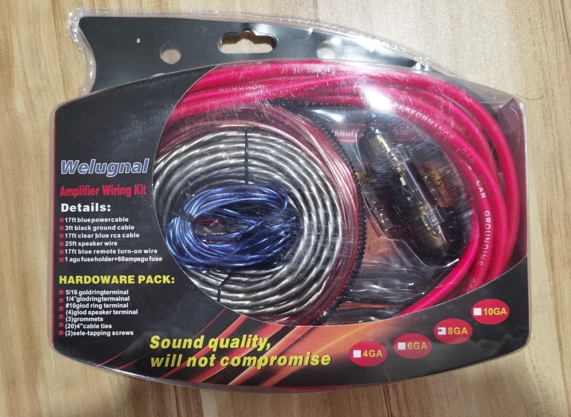 Welugnal 8 Gauge Car Amp Wiring Kit Amp Power Wire Amplifier