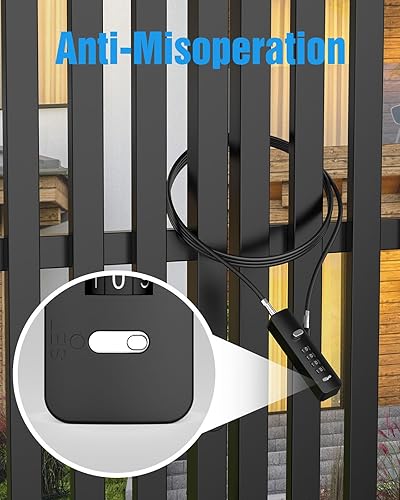 Miniatura 6 de Cerradura de combinación, cerraduras de cable de acero de 4 dígitos con código, cerraduras para casilleros con cables de 3 longitudes para