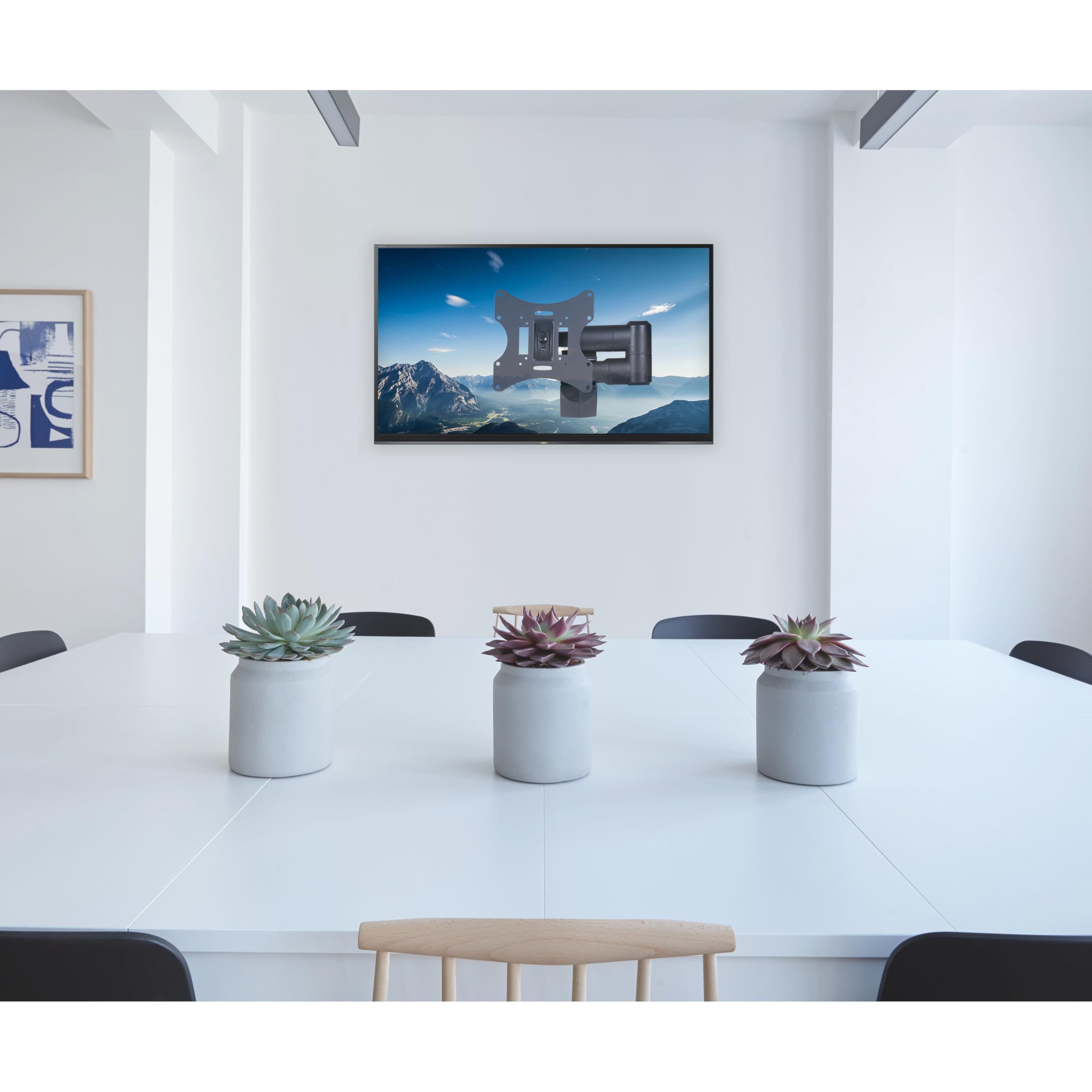 PROPER Support Mural à Bras pivotant pour TV, Double Pivot, Inclinaison 20 degrés, VESA Max de 200 x 200, Noir Bras oscillant à Deux pivots 23-42" P-SWB503B-1
